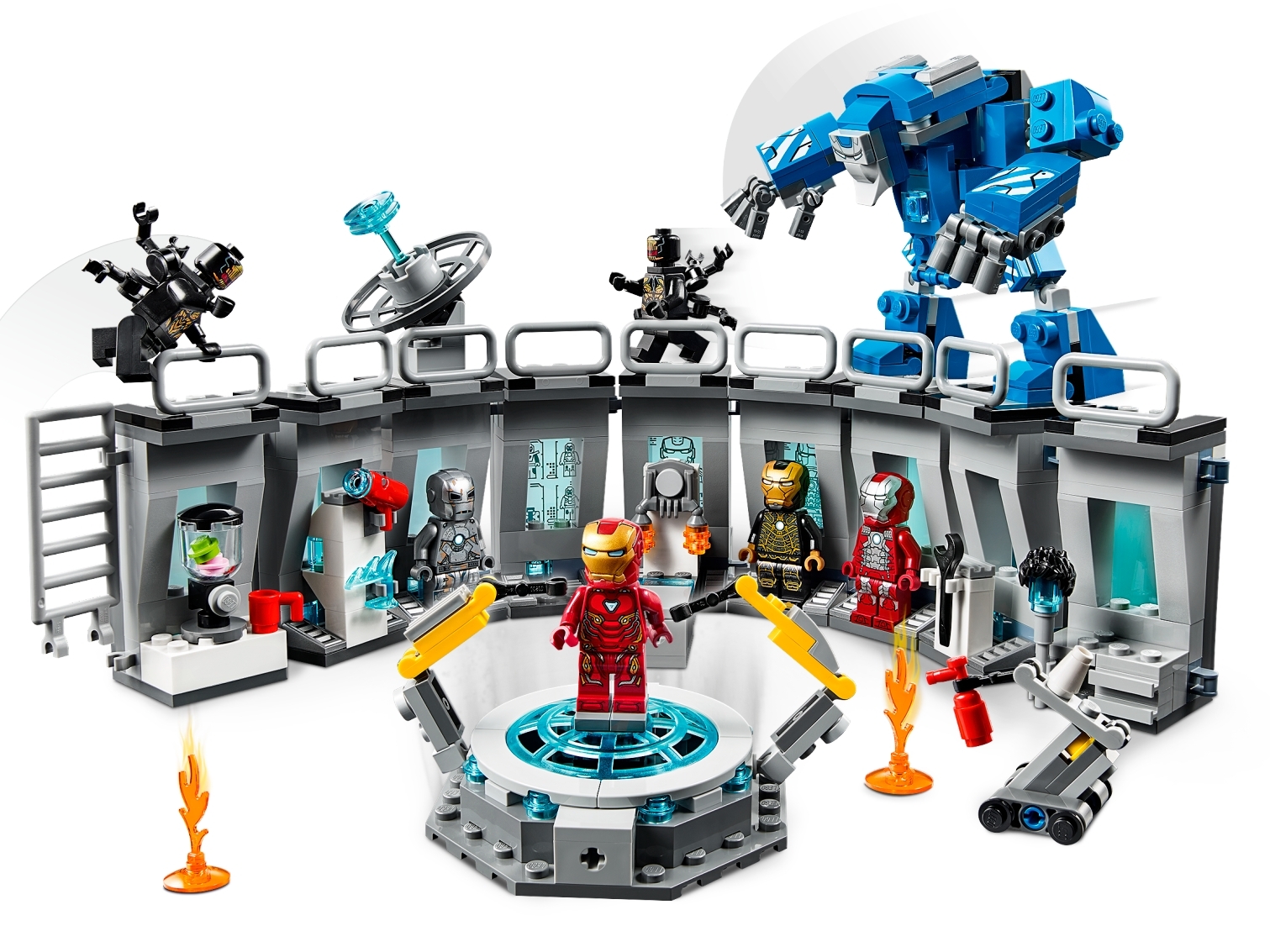  LEGO 76125 Super Heroes Marvel Avengers Iron Man Hall of Armor,  Modular Lab with 6 Marvel Universe Minifigures, Playset : LEGO: Toys & Games