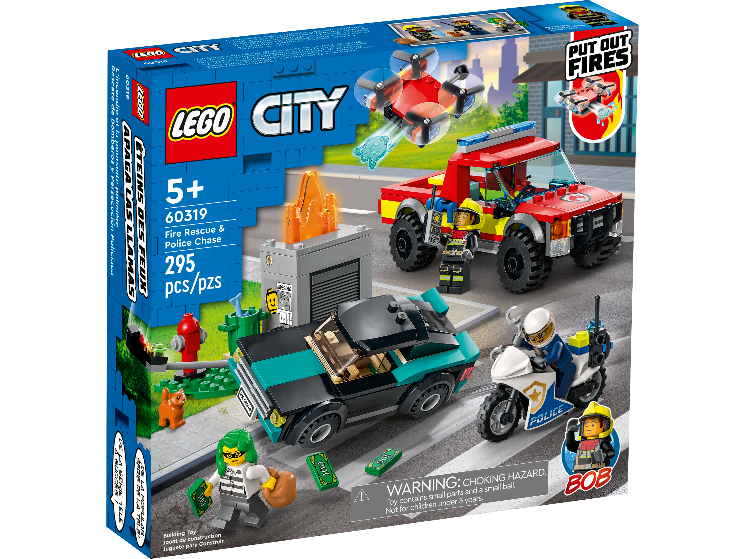 Lego ® City Minifig Figurine Pompier Extincteur sur Quai Moteur en Feu NEW 