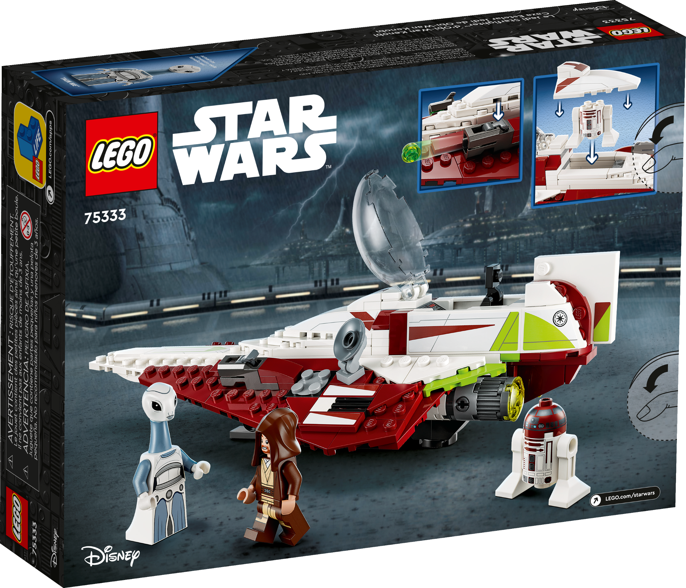 LEGO Star Wars Obi-Wan Kenobi’s Jedi Starfighter 75333, Attack of the  Clones Building Set with Taun We Minifigure, Droid Figure and Lightsaber,  Gift