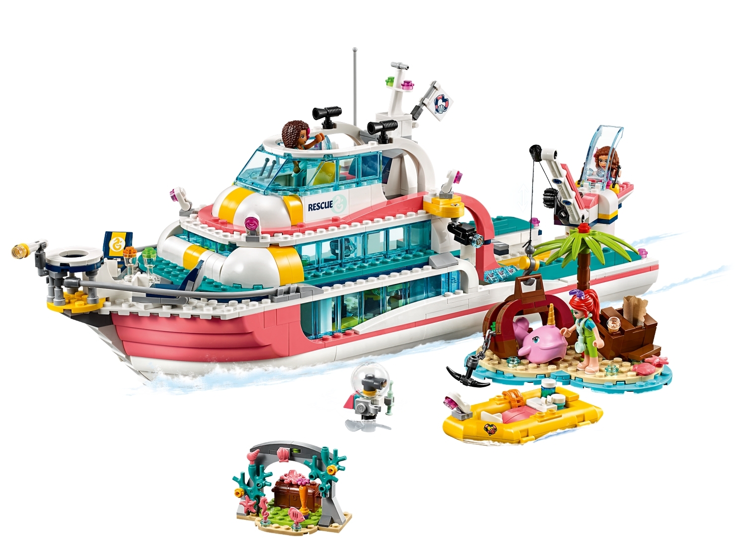 908pcs LEGO Friends 41381 Rescue Mission Boat Age 7 