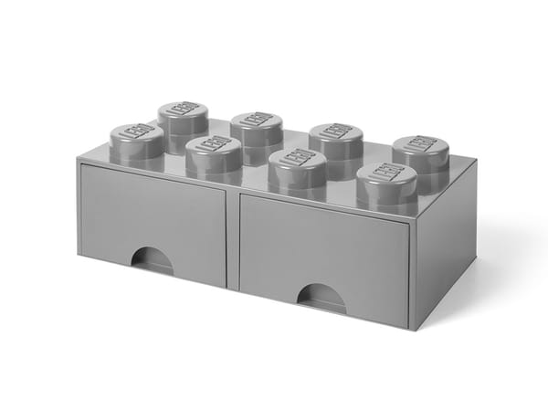 LEGO® 8-Stud Medium Stone Gray Storage Brick Drawer - Image 4