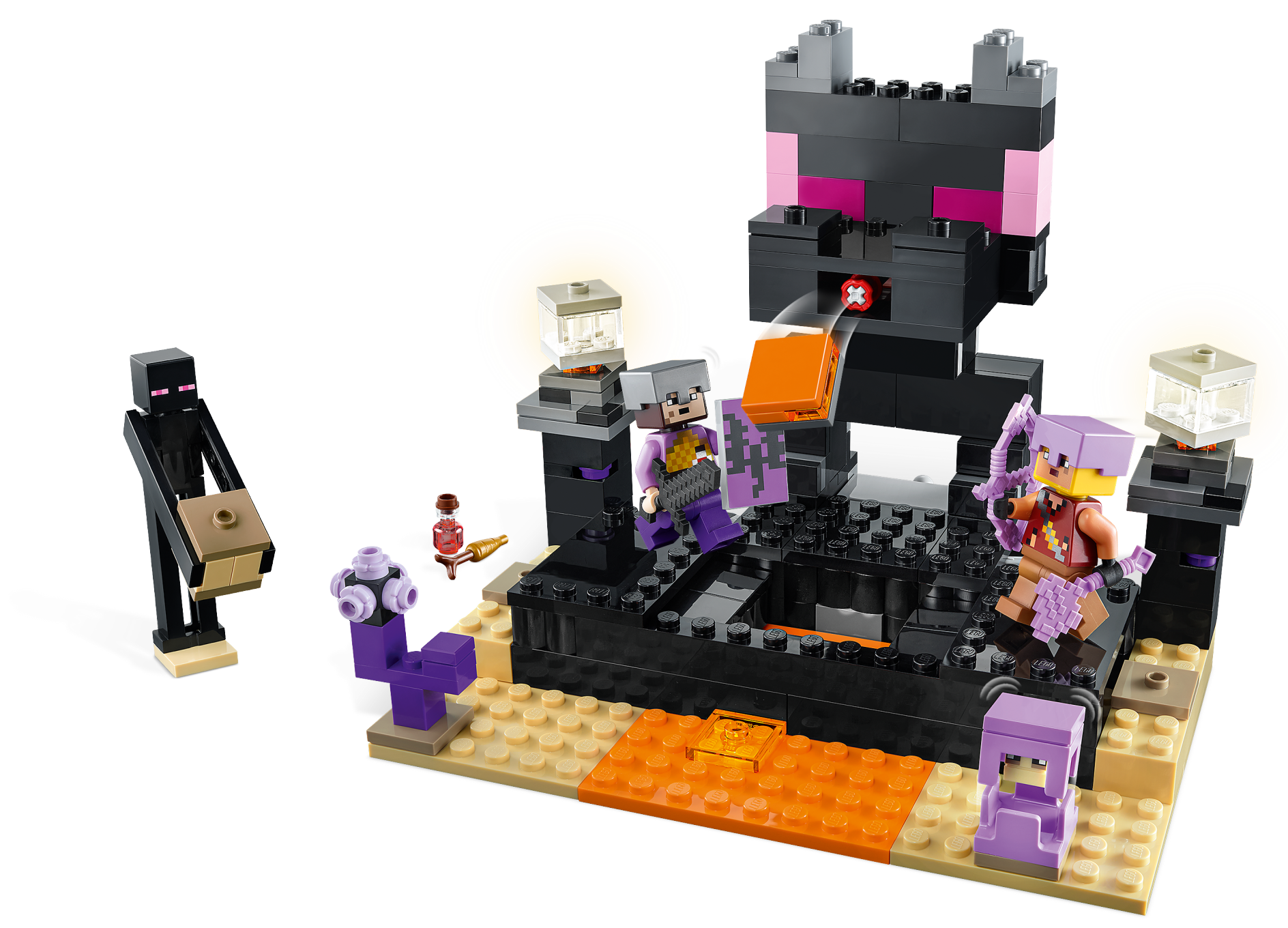 LEGO Minecraft The End Arena, Ender Dragon Battle Set 21242, Multiplayer  Set Includes Mobs, Shulker and Enderman, Minecraft Gift and Educational  Holiday Toy for Kids, Boys and Girls 