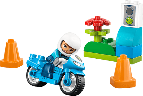 Blue Police Motorcycle — LEGO set 10471