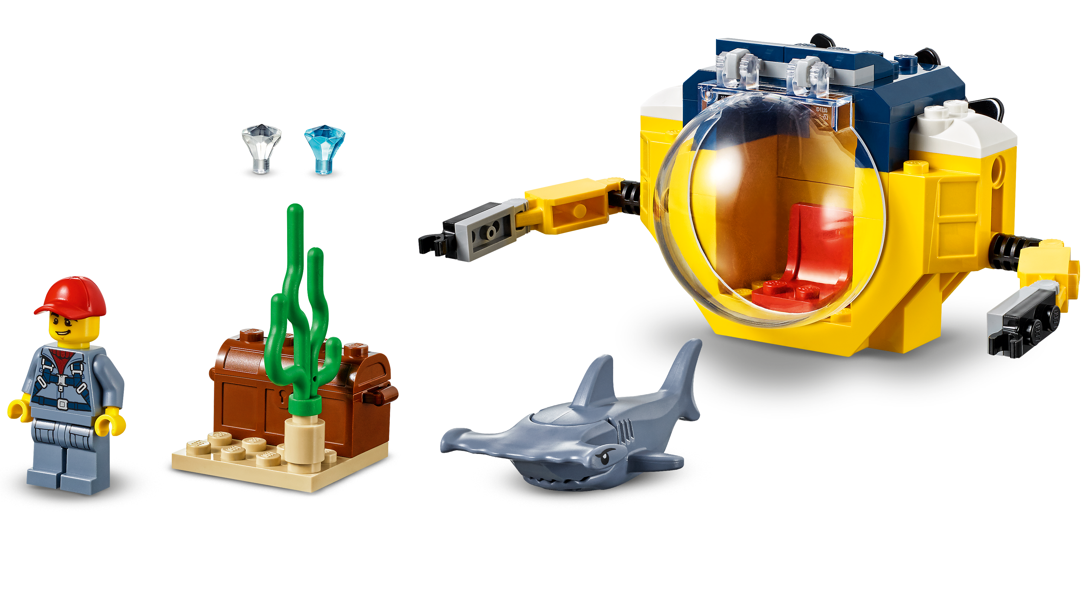 Minifigure Di Squalo Giocattolo E Pilota, Lego City Oceans, Set Da Gioco  Per Bambini Dai 4 Anni In Su, 60263