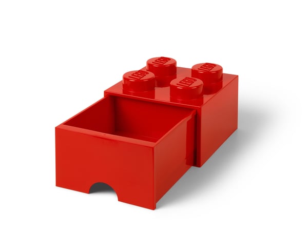 LEGO 5006129 Brique rouge de rangement à tiroir 4 tenons — visuel 3 sur 3