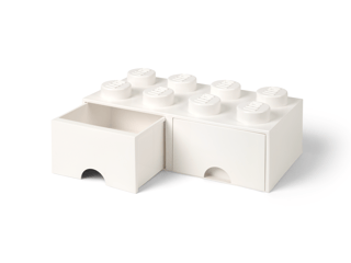 8-Stud Brick Drawer – White