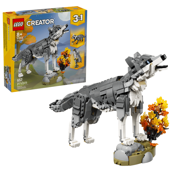 LEGO 31393 Les animaux de la forêt : le loup gris — visuel 2 sur 8