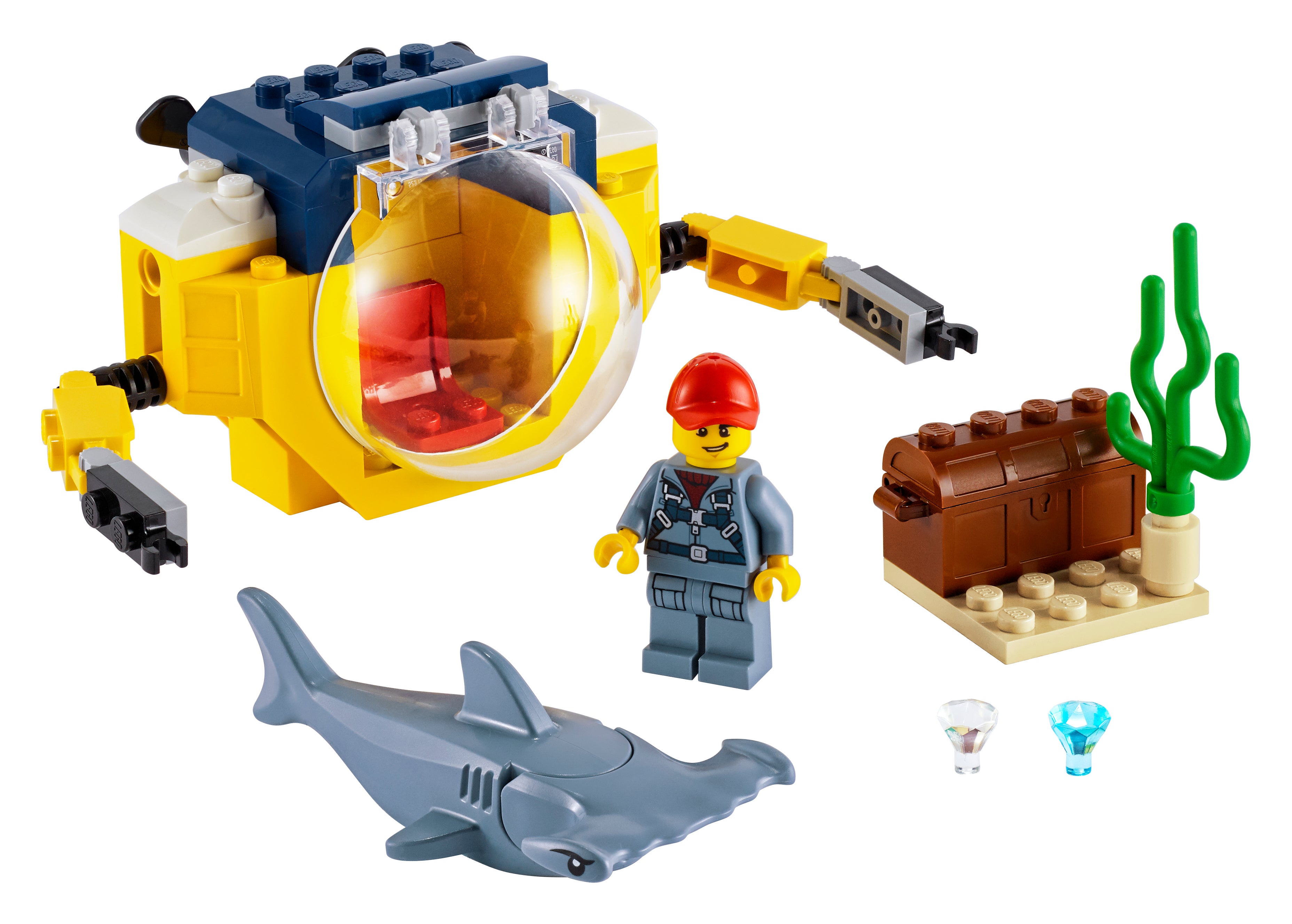 Set 60263 /& 60265 Brand New Ocean Details about  / LEGO Minifigure Sand Blue Hammer Head Shark