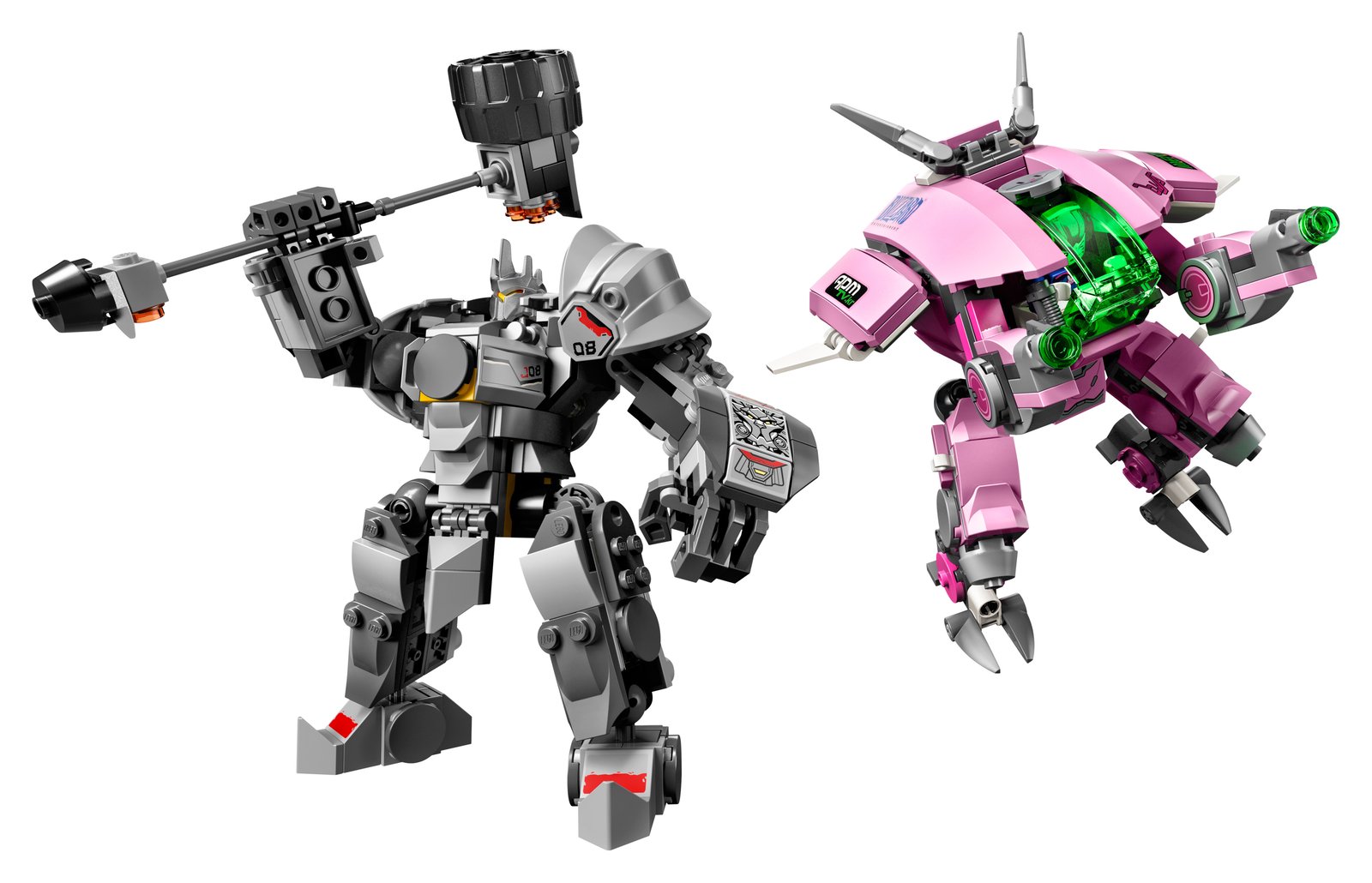 LEGO Overwatch D.Va & Reinhardt set 75973 — D.Va mech and Reinhardt power armor builds with minifigures