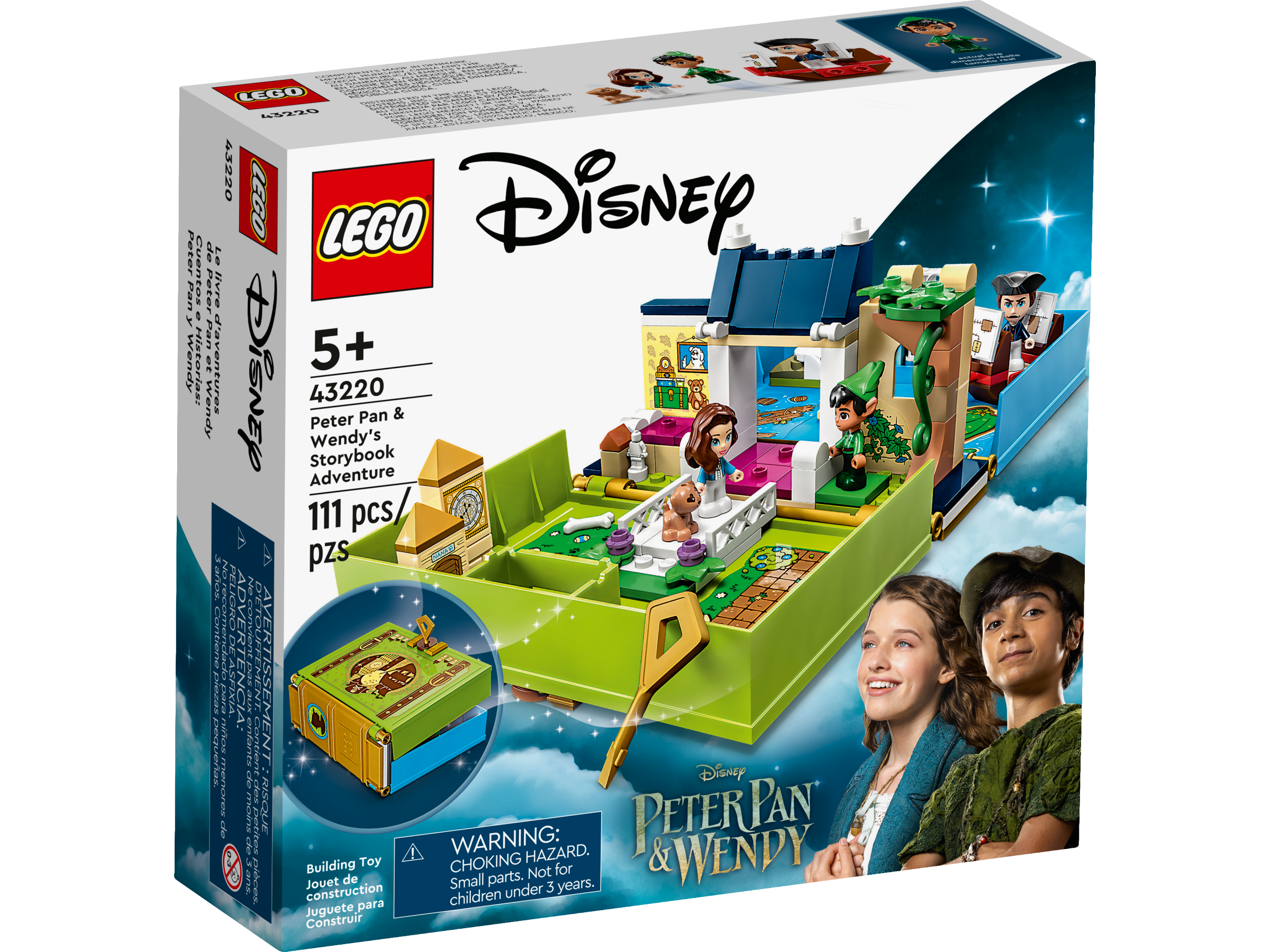 LEGO 43220 Disney Les Aventures de Peter Pan et Wendy dans Un Livre de  Contes, Jouet de Voyage pour Enfants 5 Ans, avec Micro-poupées et Bateau  Pirate