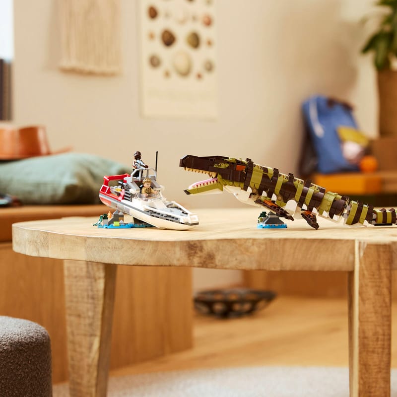 Brick-Built Mosasaurus Boat Mission 76974 | Jurassic World™ | Buy online at the Official LEGO® Shop US