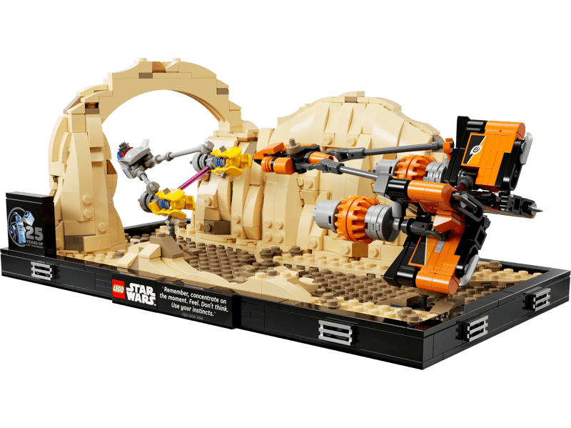 Diorama Gara degli sgusci su Mos Espa — set LEGO 75380