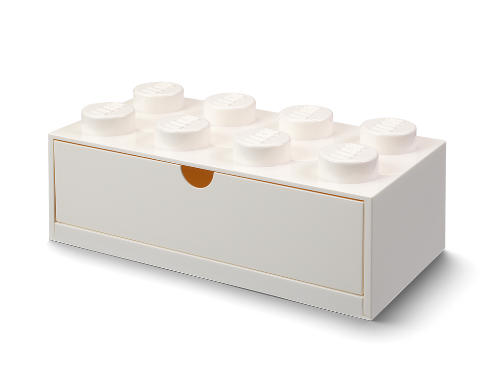 8-Stud Desk Drawer – White
