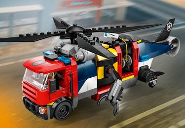 Lego Set Yellow Submarine Helicopter, Fire Truck Submarine Remix