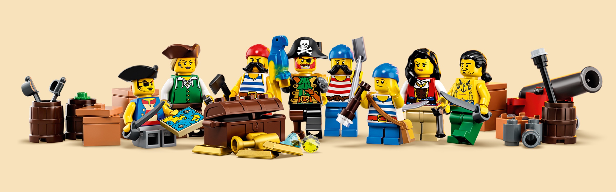 Nuevo LEGO Azul Amarillo Loro Aves Animal Pirata Minifigura parte X1 21322 
