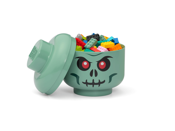 LEGO 5007888 Petite boîte de rangement Tête de squelette – Vert — visuel 3 sur 3