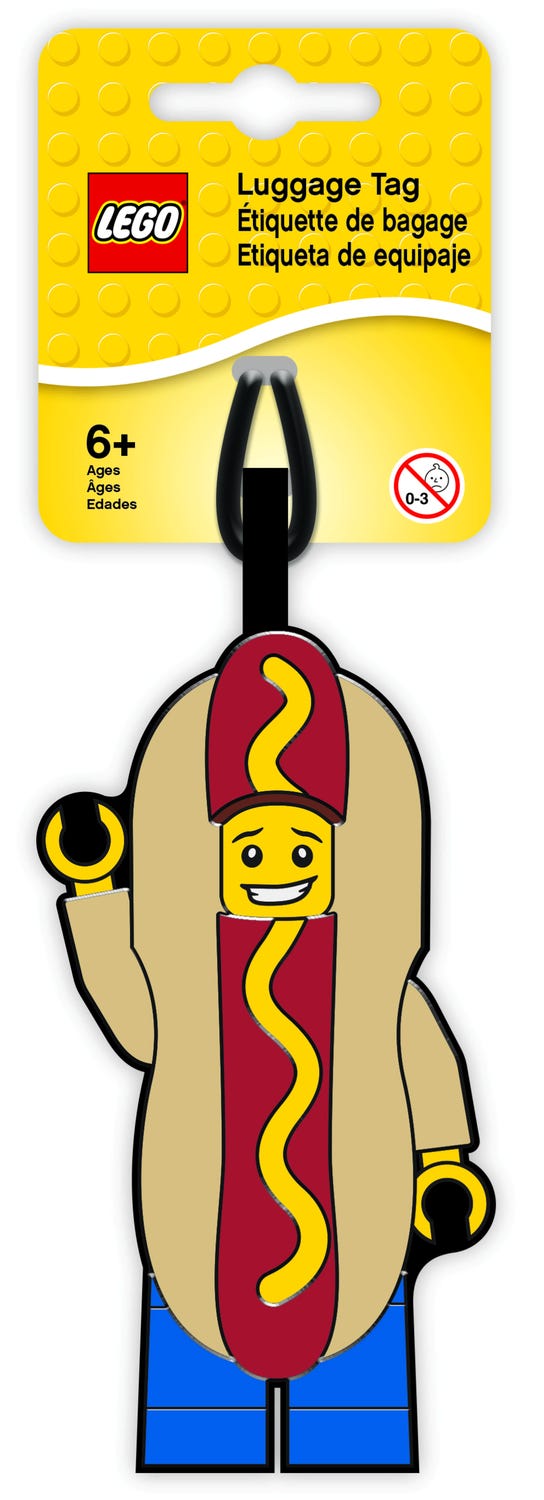LEGO® Mann im Hot-Dog-Kostüm als Gepäckanhänger