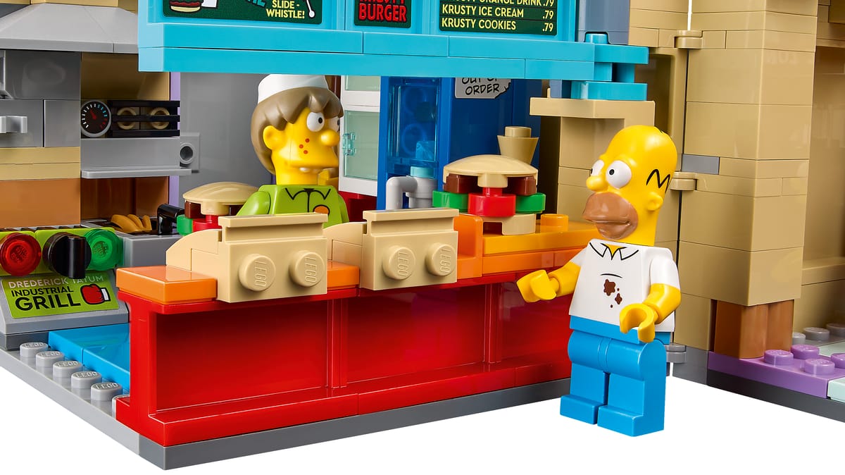 Official LEGO set visual of The Simpsons Krusty Burger 10352 from LEGO.com
