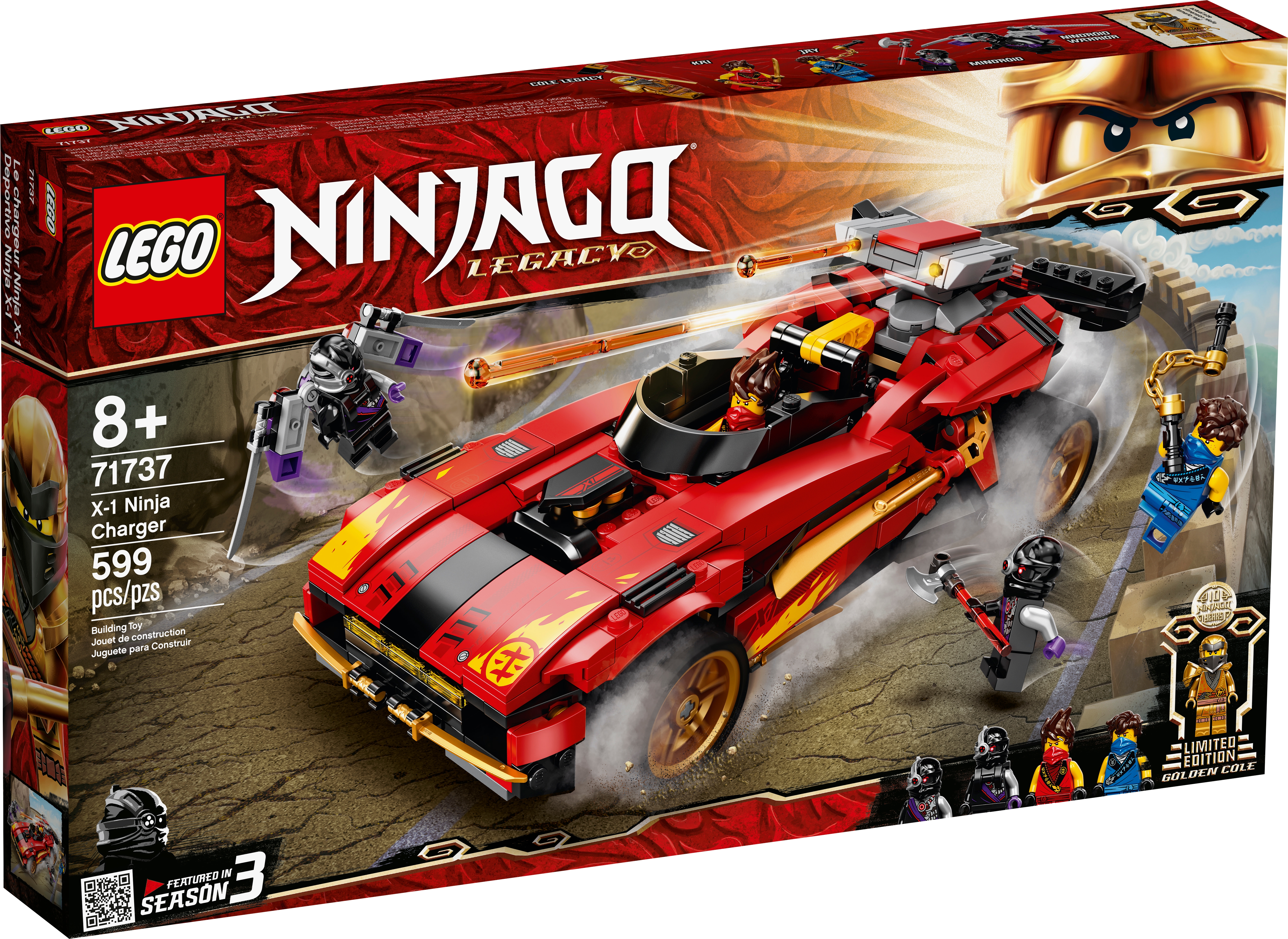 LEGO NINJAGO Legacy X-1 Ninja Charger 71737 Building Kit Playset 599pcs Jan.1,21 
