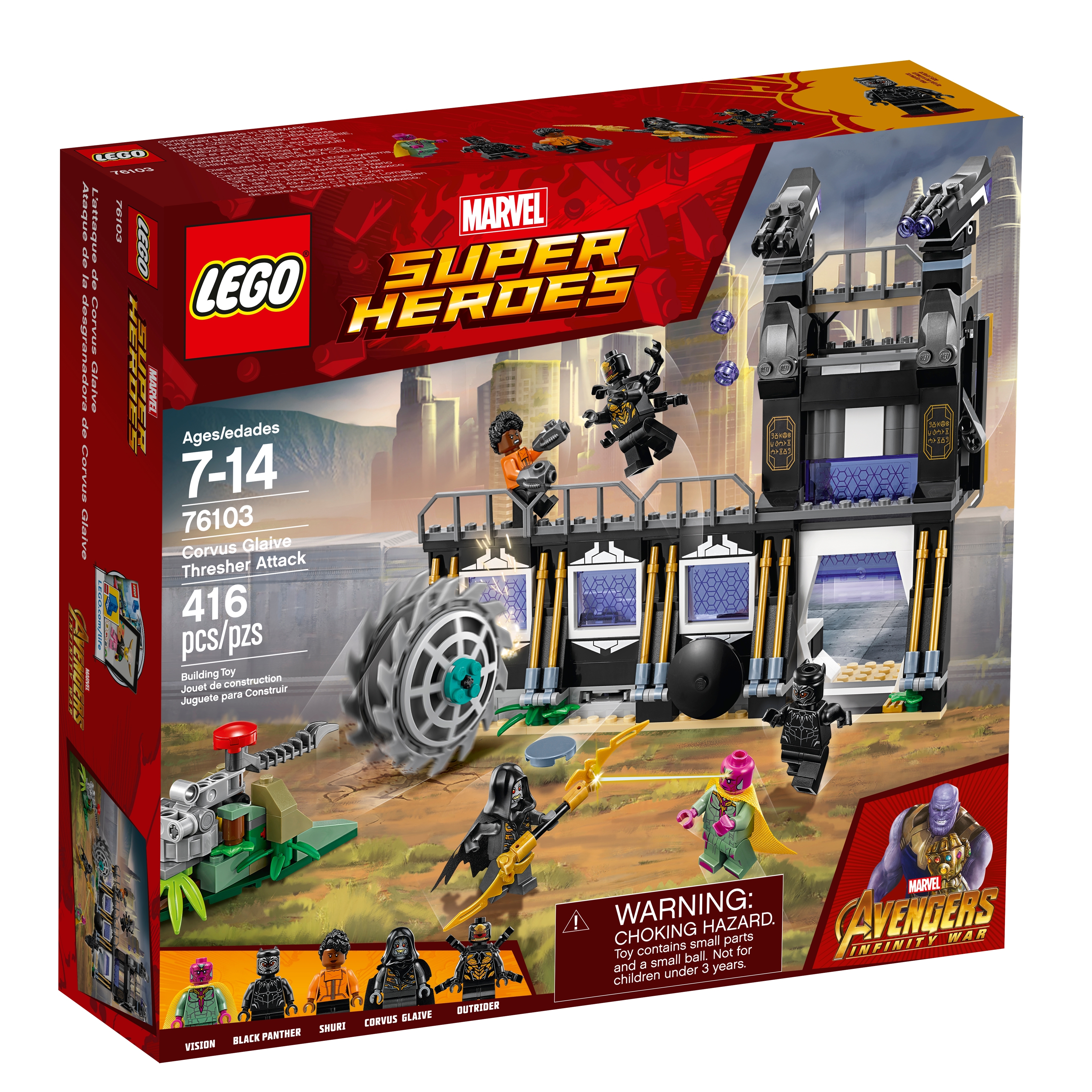 2018 LEGO MARVEL SUPER HEROES 76103 Corvus Glaive Thresher Attack MAR 
