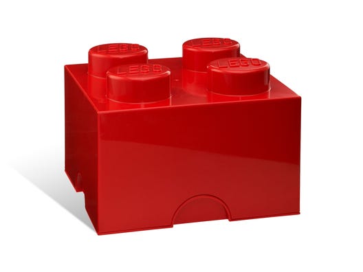 LEGO 5006968 - 4-knops opbevaringsklods – rød
