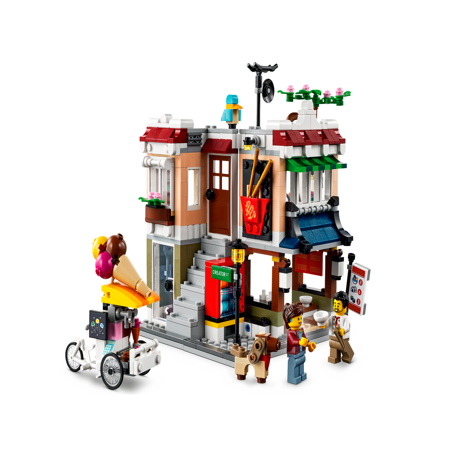 LEGO Creator 31131 - Tienda de fideos 3 en 1, se transforma de tienda de  fideos a tienda de bicicletas a arcade, juego de construcción modular,  regalo
