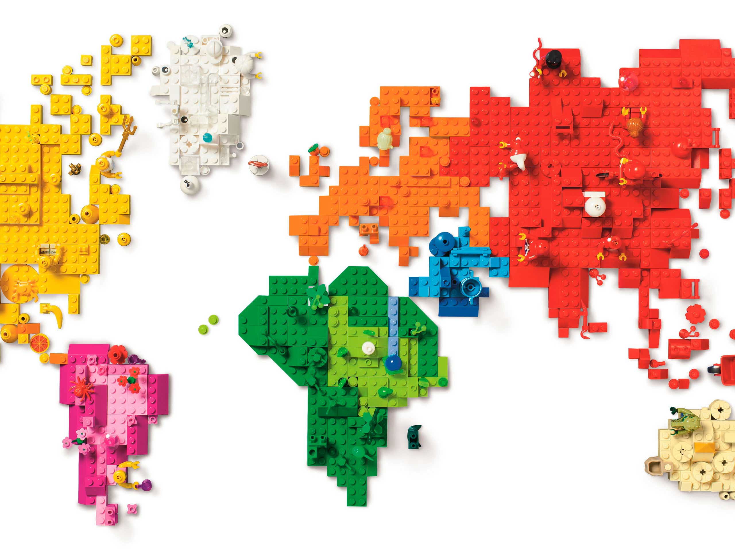 World map in LEGO bricks