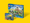 Packshot of two LEGO City products on a yellow background