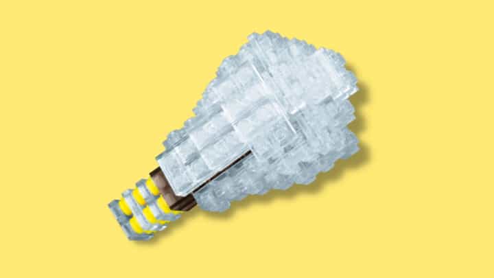 Lightbulb made of LEGO bricks