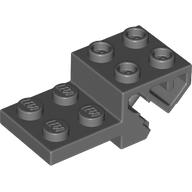Lego 2 x parachoques radiador 30622 ALT gris oscuro 1x4 2 pins 6739