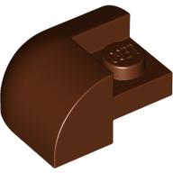 BRICK,2X2X1,BOW OUTSIDE CORNER,W/ CUTOUT