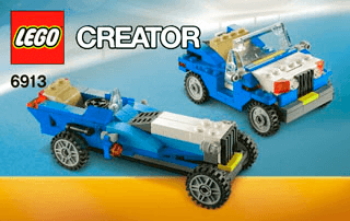 ブルーレベル4点セット Lego Creator 6913 3-in-1 Blue Roadster Set - Used - 100% Complete