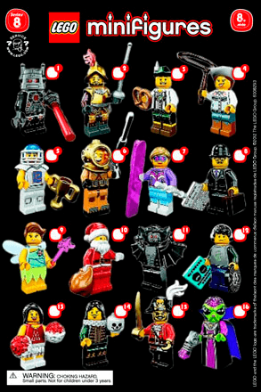 8833 LEGO SERIES 8  Complete Set of 16 MINIFIGURE​S 