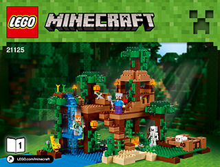 LEGO - Casa de construção Minecraft com baú do tesouro e bioma do