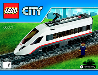 Trem de passageiros de alta velocidade Lego City