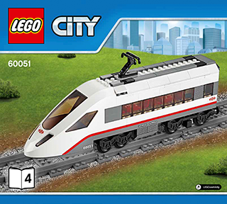 Trem de passageiros de alta velocidade Lego City