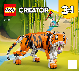 Panda and Koi Fish; Creative Gifts for Kids Aged 9+ Who Love Imaginative Play Featuring a Tiger 755 Pieces LEGO Creator 3in1 Majestic Tiger 31129 Building Kit; Animal Toys for Kids 