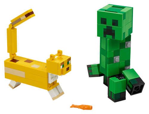 BigFig Creeper and Ocelot — LEGO set 21156