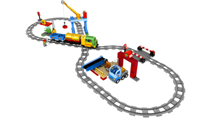 LEGO DUPLO VILLE EISENBAHN Waggon WELTKUGEL aus 5609 Güterwaggon Palletten 