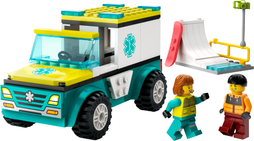 Ambulanza di emergenza e snowboarder — set LEGO 60403
