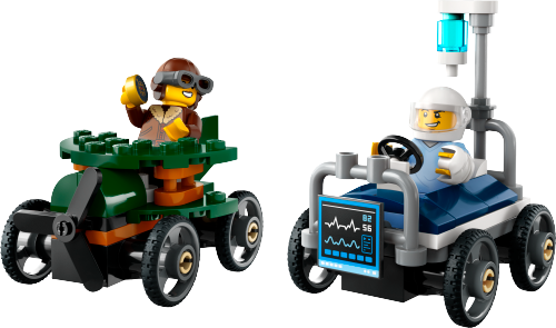 Aeroplane vs. Hospital Bed Race Car Pack — LEGO set 60459