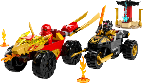 Battaglia su auto e moto di Kai e Ras — set LEGO 71789