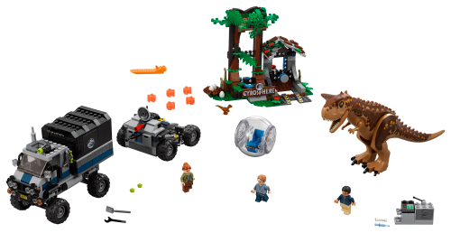 Fuga dal Carnotaurus sulla girosfera — set LEGO 75929