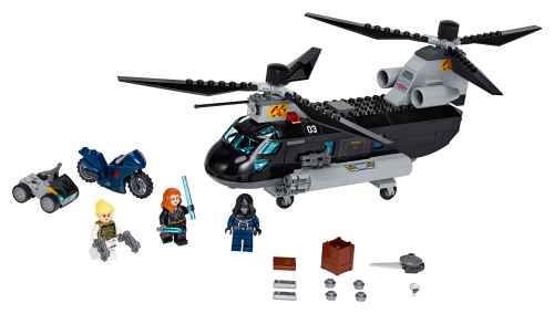 Inseguimento sull’elicottero della Vedova Nera — set LEGO 76162