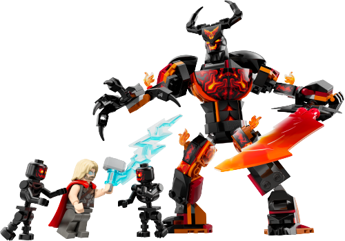 Thor vs. personaggio costruibile di Surtur — set LEGO 76289