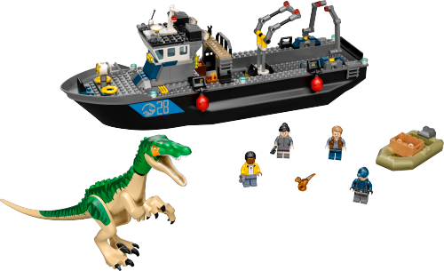 Fuga sulla barca del dinosauro Baryonyx — set LEGO 76942