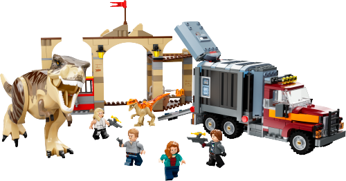 La fuga del T. rex e dell’Atrociraptor — set LEGO 76948